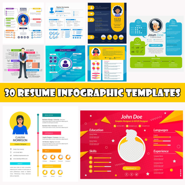Resume Infographic Templates Bundle