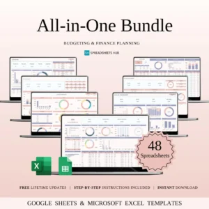 All-in-One Budgeting & Finance Bundle | Excel and Google Sheets | 192 Templates
